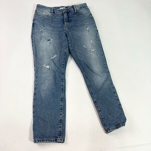 Good America Classic Boot Cut Jeans Womens 8/29 Indigo High Rise Distress Denim